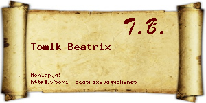 Tomik Beatrix névjegykártya